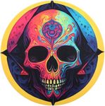 Turntable Platter Mat Felt Skull Pattern 12 Inches Anti-Static Slip Mat Reduces Vibrations and Improved Sound Clarity for LP Turntable Record Player