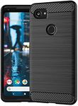 Google Pixel 2 XL Case,Slim Thin Soft Skin Silicone Flexible TPU Gel Rubber Lightweight Bumper Anti-Scratch Shockproof Carbon Fiber Pattern Protective Case Cover for Google Pixel 2 XL (Brushed Black)