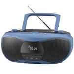 LONPOO Portable CD Player | 12W Stereo Bluetooth Boombox | FM Radio Turn Knob | Auto Lid Open Button | Big LCD Display | Concealed Ports of USB/AUX/Earphone | Rear Power Protection Button (LP-D12)