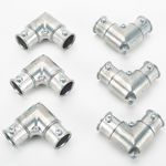 3/4 inch EMT Conduit Fittings Inside Corner Pull Elbow Zinc Die-Cast EMT to EMT 90 Degree Coupling Detachable Cover Set Screw(6PCS)