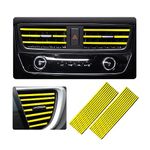 Ziciner 20 Pcs Car Air Conditioner Decoration Strip, Waterproof Bendable Auto Air Vent Outlet Shiny Trim, Universal Vehicle Interior Accessories Suitable for Straight Air Vents (Yellow)