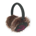 ZLYC Women Fashion Print Faux Fur Ear Warmers Winter Outdoor Earmuffs (Moose Green, Pink),One Size