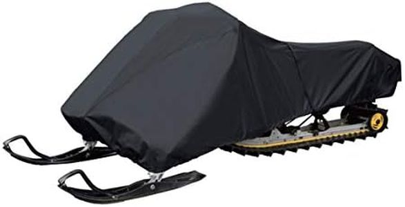 Pyle 138” Universal Heavy-Duty Snowmobile Cover - with Dual Air Vents, Non-scratch Hood Liner & Elastic Cord for Custom Fit - Waterproof & Weather Resistant Marine Grade Polyester Fabric-Pyle PCVSNM14