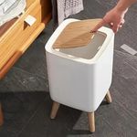 House of Quirk Bathroom Trash Cans with Lids, 10 Litre Modern Office Trash Can for Near Desk, Kitchen Garbage Can Small Garbage Bin, Nordic Waste Bin (White)