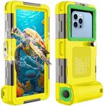 Latest Upgrade Universal Waterproof Phone Case for Snorkeling and Diving [50ft/15m] Underwater Phone Case for iPhone 16/15/14/13/12/11 Pro Max/XR/XS/X Galaxy S24/S23/S22/S21 Ultra Diving Case-Yellow