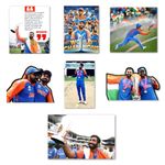 Cricket Players Wooden Fridge Magnet (Pack of 1) Match Win Moment Player Character Gift and Decoration