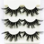 Drag Queen Lashes stage Exaggerated Fancy Dress False Eye Lashes Fluffy Thick Mink Handmade Long Black 3 pairs