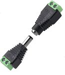 TAAPSEE (1 x Male + 1 x Female 12V DC Power Connector 5.5mm X 2.1mm 24V Power Jack Socket for Led Strip CCTV Security Camera Cable Wire Ends 2Pcs Plug Barrel Adapter