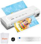 Laminator, Portable A4 Thermal Laminating Machine with Hot and Cold Settings, Quick Warm-up and No Bubbles with 30 Laminator Pouches, 1 Corner Rounder,1 Paper Cutter, for School/Home/Offices