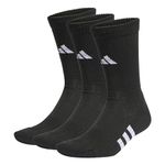 adidas Unisex Performance Cushioned Crew Socks 3 Pairs, Black/Black/Black, 11-12.5 UK