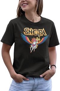 American Classics Masters of The Universe TV Series She-Ra & Swiftwind Adult T-Shirt, Black