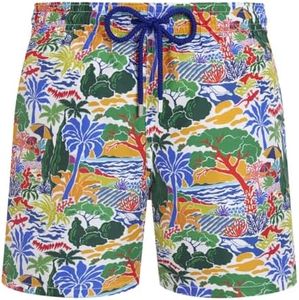 Vilebrequin, Men Swim Shorts Seaside Life, L, Blanc