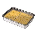 Cheese Container for Refrigerator, Stainless Steel Refrigerator Containers with Lids Airtight Food Storage Containers Deli Container for Fridge Kitchen Fridge Organizers