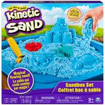 Kinetic Sand, Sandbox Set Kids Toy with 1lb All-Natural Blue Kinetic Sand and 3 Molds, Sensory Toys for Kids Ages 3 and Up