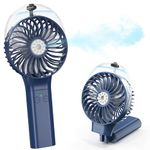 COMLIFE Handheld Spray Fan, 3000mAh Rechargeable Battery Operated Desk Fan 180° Foldable 50ml Misting Fan 3 Speeds Portable Personal USB Cooling Fan with Cooling Humidifier for Desktop Camping Outdoor