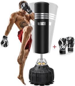 Dripex 70 Inch Upgrade Free Standing Punch Bag with Gloves, Boxing Bag with ABS Base and 19 Suction Cups for Adult & Youth, Heavy Punching Bag for Boxing/Kickboxing/Taekwondo/Muay Thai Training