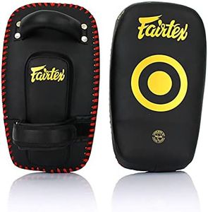 Fairtex KPLC6 Muay Thai Kickboxing Small Curved Thai Pads (Black)