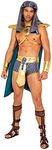 Roma Costume Men's 5pc King Pharaoh of Egypt Costume, Gold/Blue, Medium, Gold/Blue, Medium