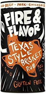 Fire & Flavor Texas Style Brisket Rub, Authentic Texas Style Dry Seasoning for Smoked Brisket, Signature Blend, Gluten Free, Kosher, GMO Free, 9oz