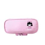 Dizgoy Canvas Large Capacity Lockable Pencil Case,Waterproof Stationery Storage Bag,4 Layer Compartments Big Capacity Pencil Pouch With Pen Insert Compartment For Boy Girls Men Women Adult (Pink)