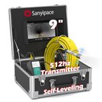 HD Drain and Sewer Camera 30M/98FT, Pipe Inspection Endoscope Camera Self-leveling, Duct Cam Drain CCTV with DVR Record and 512hz Transmitter, Industry Borescope Pipe Endoscope with 32GB TF Card