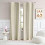 DUALIFE Back Tab Curtains 96 Inches Long Cream Beige for Living Room Cottage Urban Decor Blackout Draperies for Bedroom Thermal Insulated Track Curtains 2 Pcs,52W x 96L, 8 FT Tall, Beige Colored