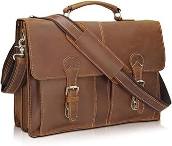 Polare Full Grain Leather 16" Messenger Bag Laptop Briefcase Bag Work Bag For Men