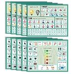 10Pcs Nonverbal Communication Board Waterproof Aphasia Patient Communication Tools Durable Non Verbal Communication Device Cards for Nonverbal Adults, Kids