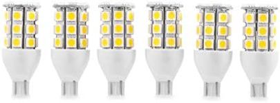 Camco 921 (T10 Wedge) LED Bulb with 27 Diodes - Replacement Light Bulb for OEM RV Applications - Features a 30,000 Hour Life Expectancy - 6 Pack (54635)