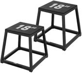 Yes4All Metal Plyo Box - Set of 2 Steel Plyometric Box 18" - Sturdy, Anti-Slip, and Perfect for Home Gym Workouts