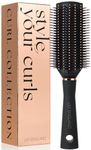 Lily England 9 Row Curly Hair Brush for Detangling, Styling, Separating & Shaping - Smooth Brush For Curly Hair Women 3c, 4c Hair - Ideal Detangle Hair Brush for Wet & Dry Hair, Black