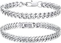 VNOX Silver Link Chain Bracelet for