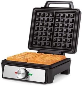 Salter EK5848 Waffle Maker Machine – Non-Stick Dual Waffle Iron Plates, Deep Fill Belgian & American Waffle Machine, Adjustable Temperature Control, Cool Touch Handle, Savoury Snacks & Desserts, 1600W