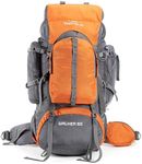 TriPole Walker 65 Litres Rucksack | Internal Frame With Metal Rod | Rain Cover | Bottom Opening | Laptop Section (Orange), Orange, 65 Litres, Rucksack Backpacks