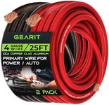 GearIT, 4 Gauge Wire, for Automotive Power/Ground, Battery Cable, Car Audio, RV, Amp, CCA Wire, Wire, Automotive Wire, Battery Cables, Amp Wiring Kit, (25 feet Each- Black/Red Translucent)