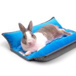 Paw Inspired® Snuggle Bunny Bed for Rabbits and Other Small Pets and Animals | Reversible Fleece Bedding with Padded Sides (Gray/Blue)