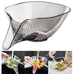 Drain Basket Multi-Functional Plastic Draining Bowl, Kitchen Sink Drain Basket Washing Basket Colander Strainer Storage Washing Vegetable Fruit Salad