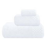 MyOwn Ultra Soft 3 Pack Cotton Towel Set, Contains a Bath Towels 28x55 inch, a Hand Towels 16x24 inch & a Wash Coths 12x12 inch, Ideal Everyday use, Compact & Lightweight - White