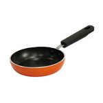 Meyer Non Stick Mini Fry Pan | Tadka Pan | Omelette Pan Non Stick | Egg Pan | Frying Pan Nonstick Small Size | Gas Stove Compatible, 12cm, Orange