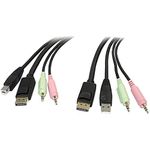 StarTech.com 6ft 4-in-1 USB DisplayPort KVM Switch Cable w/Audio & Microphone (DP4N1USB6)