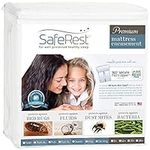 SafeRest Premium Zippered Mattress Cover - Waterproof Mattress Encasement, Breathable, Noiseless and Vinyl Free (Fits 15" - 18” Inch H), Queen Size