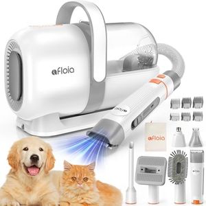 Afloia Dog Grooming Kit with Vacuum, Dog Clippers, Suction 99% Pet Hair, Professional Pet Grooming Kit with 7 Proven Tools for Shedding Grooming, Cat Dog Grooming Vacuum Kit, 1.5L