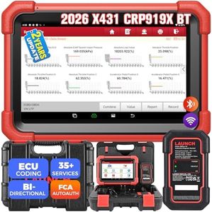 LAUNCH X431 CRP919XBT OBD2 Scanner, 2025 Wireless Bidirectional Scan Tool with DBSCar VII Connector, ECU Coding, FCA AutoAuth, 2-Year Free Update, V.A.G Guide, 35+ Services, All Systems, CANFD
