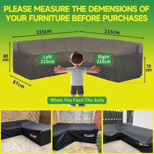 Enzeno V-Shape Garden Furniture Cover – Waterproof 420D Oxford, 215x215cm