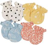 Grow by Gerber Baby Girls 4-Pack Mittens, Orange/Yellow/Green/Ivory, Newborn