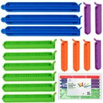 Heavy Duty Bag Clips – Pack of 15 Thick Strong Food Bag Sealing Clips, Reinforced Hinge, 3 Sizes Airtight Kitchen Bag Sealers for Snacks, Bread, Coffee & Freezer Storage