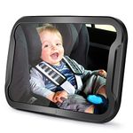 Vinabo Baby Car Mirror, Unbreakable Car Mirror Baby Rear View, 360° Adjustable Rotation Baby Car Mirror, Baby Rear Seat Mirror, Safety, Essential for Young Parents