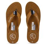 DOCTOR EXTRA SOFT Women's Care Orthopaedic Diabetic Comfortable MCR Flip-Flop Slippers D-16-FeeLGooD-Tan-5UK