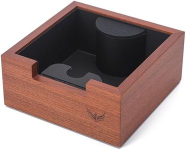 KNODOS Rosewood Espresso Knock Box Portafilter Tamping Stand with Shock-Absorbing Bar & Non-Slip Design | Premium Dump Bin for Home Barista Stations