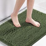 H.VERSAILTEX Bath Mats for Bathroom Non Slip Luxury Chenille Ultra Soft Bath Rugs 24x36 Absorbent Non Skid Shaggy Rugs Washable Dry Fast Plush Area Carpet Mats for Indoor, Bath Room, Tub - Loden